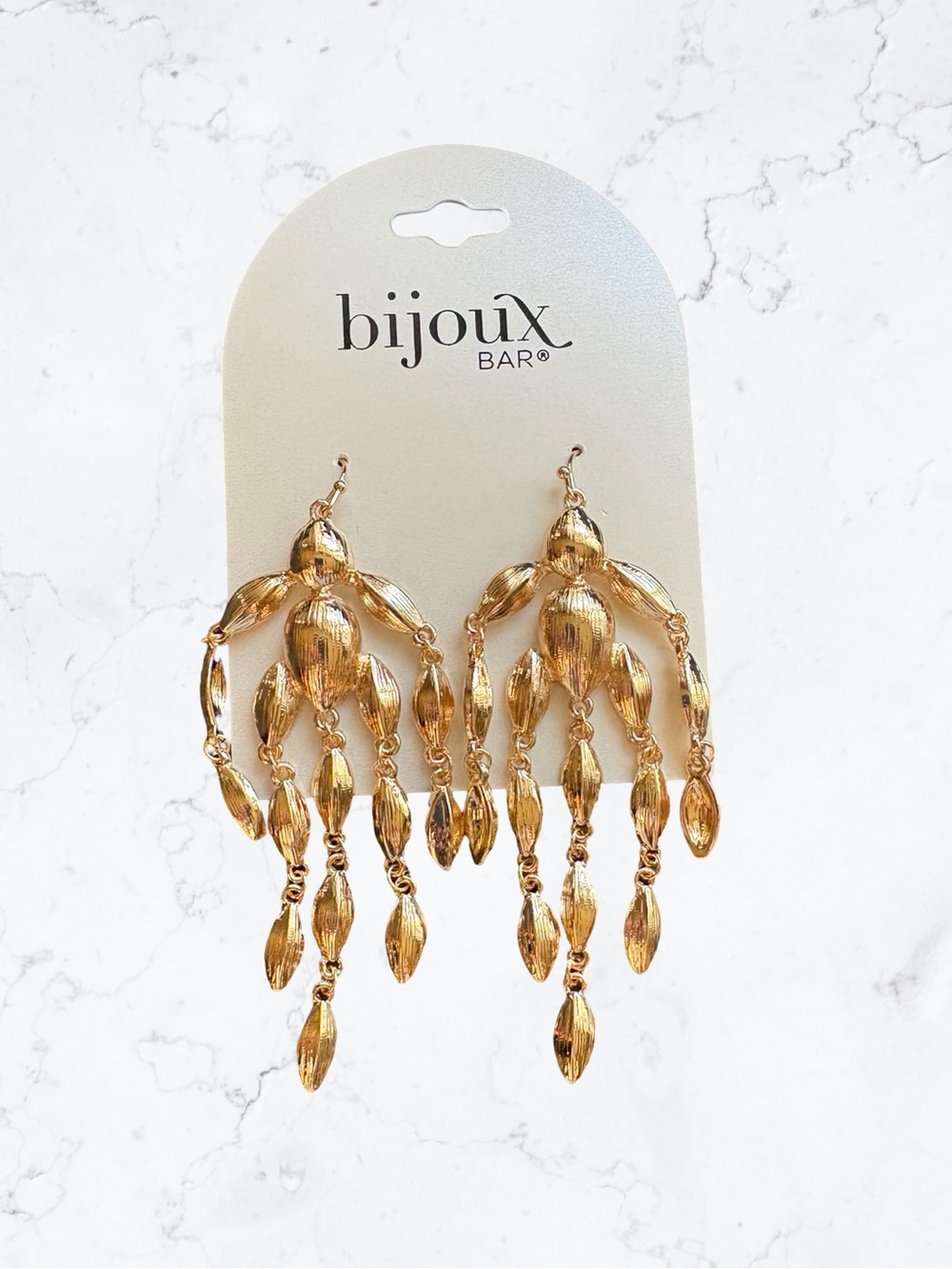 Bijoux Bar Gold Statement Chandelier Earrings